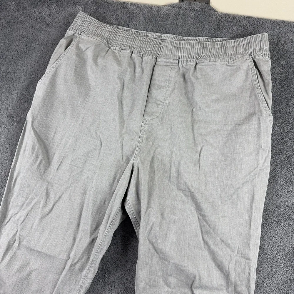 Carbon2Cobalt Pants Mens XL Gray Stretch‎ Chino Elastic Waist Travel Lightweight